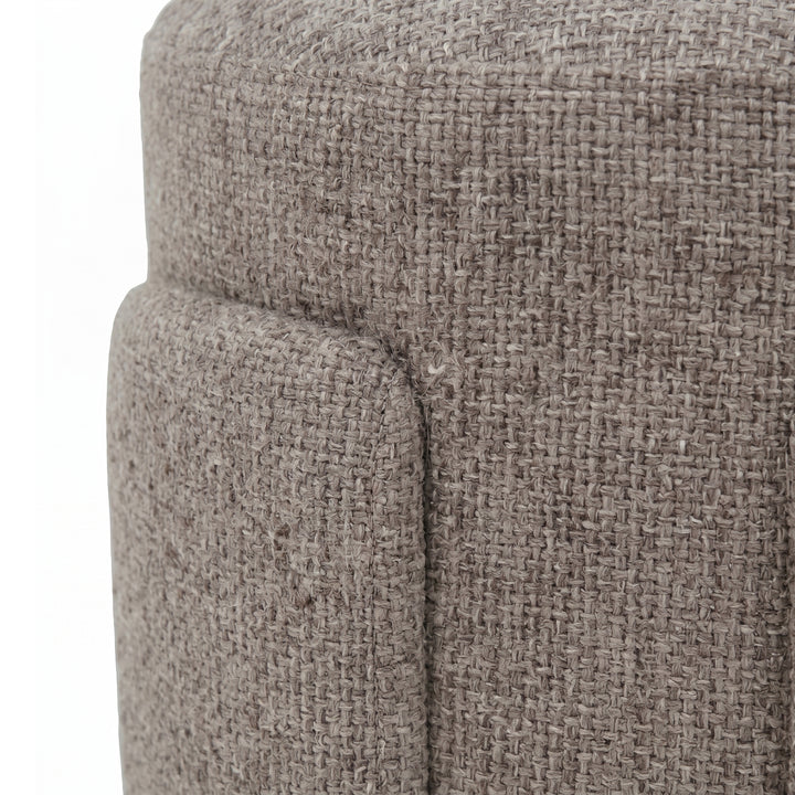 PTMD Pico Taupe Ronde Pouf – ø46 cm | Legacy Mink Stof