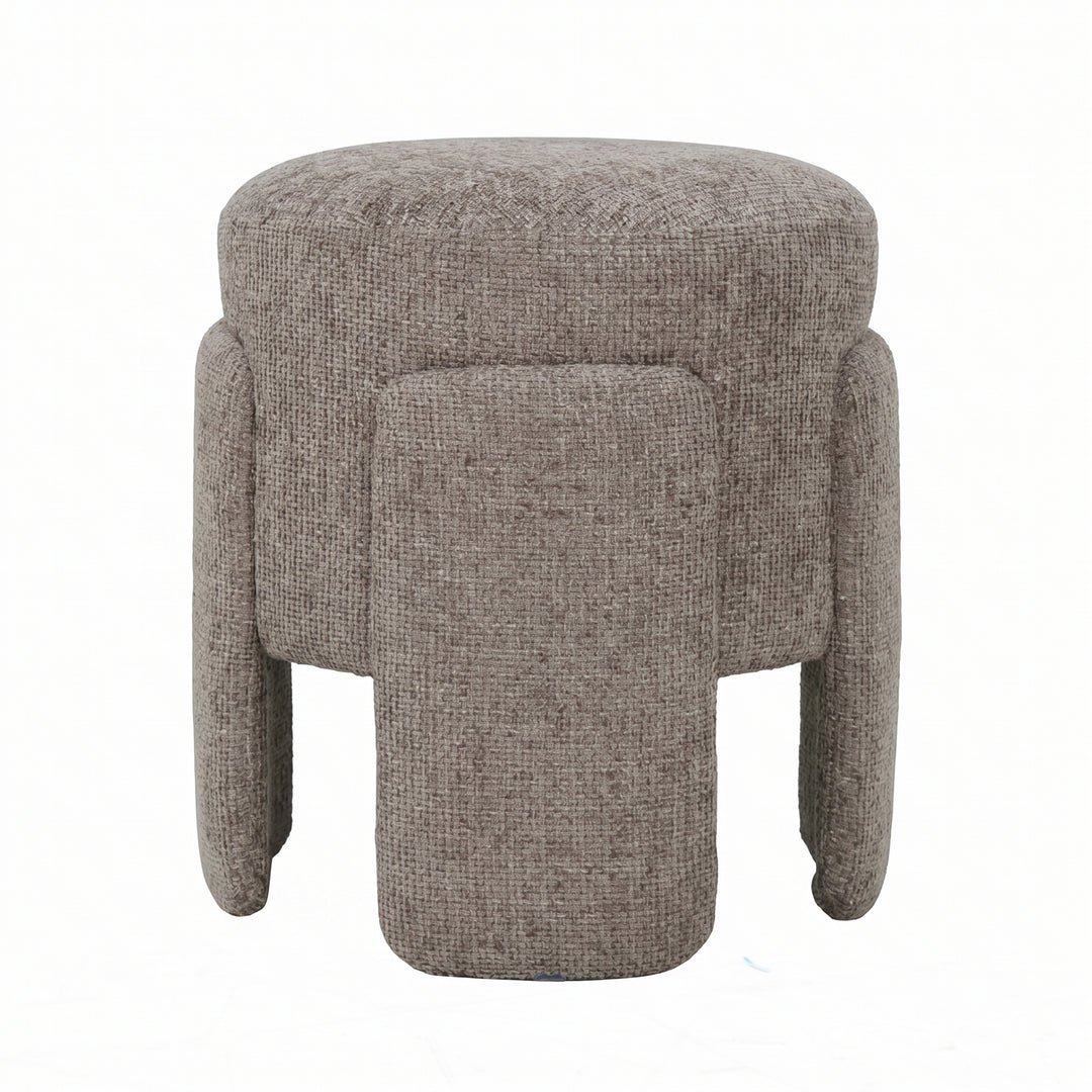 PTMD Pico Taupe Ronde Pouf – ø46 cm | Legacy Mink Stof