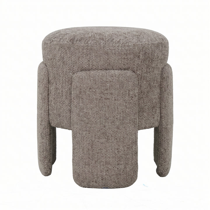 PTMD Pico Taupe Ronde Pouf – ø46 cm | Legacy Mink Stof