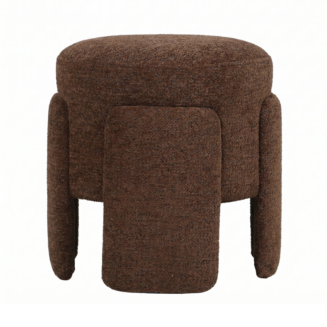 PTMD Pico Bruine Ronde Pouf – ø46 cm | Miami Stof
