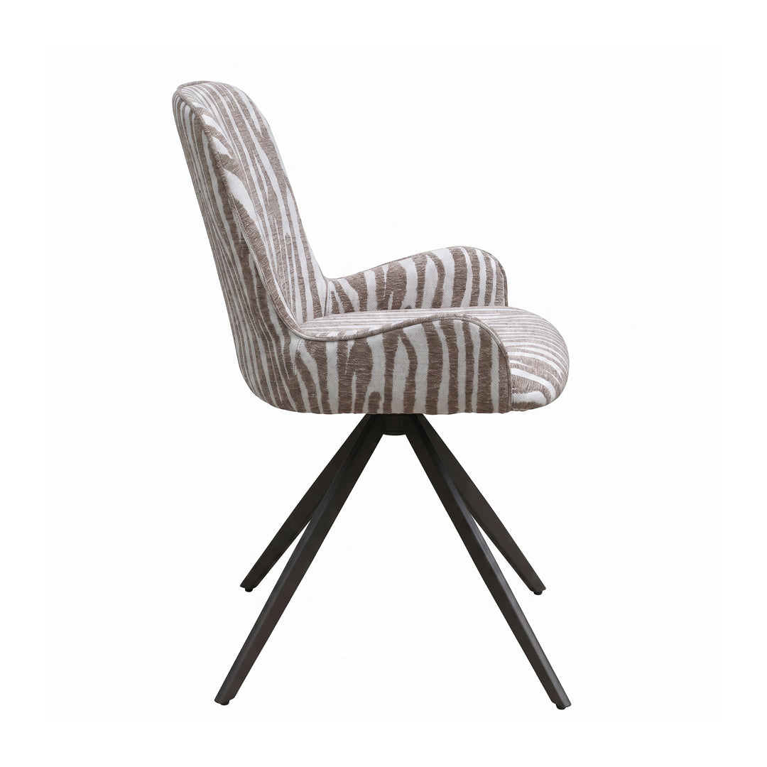 PTMD Leander Eetkamerstoel Zebra Beige (Set van 2)