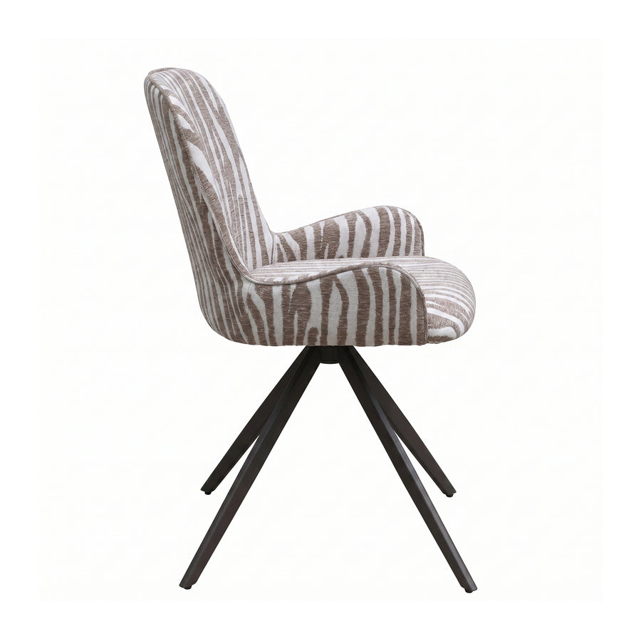 PTMD Leander Eetkamerstoel Zebra Beige (Set van 2)
