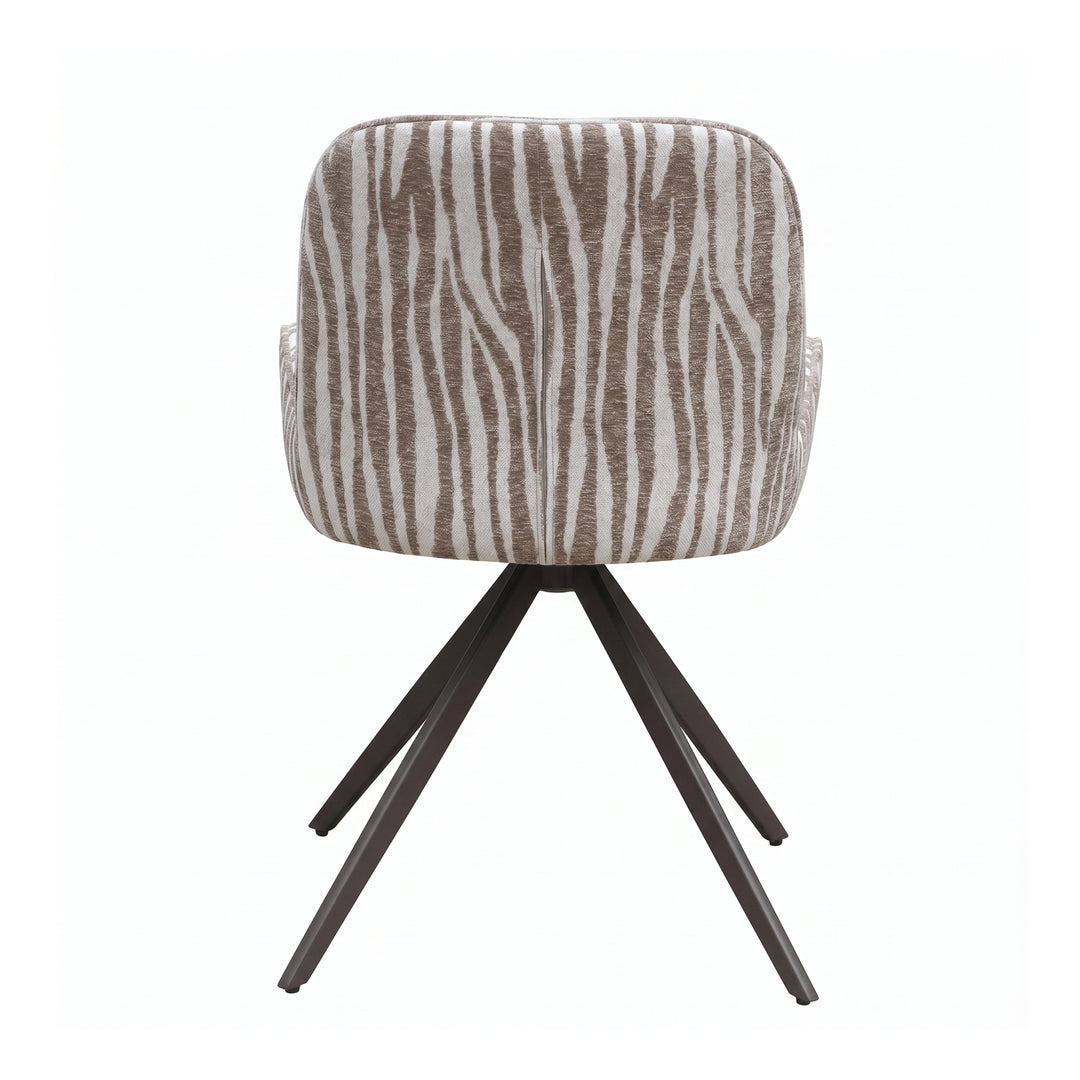 PTMD Leander Eetkamerstoel Zebra Beige (Set van 2)