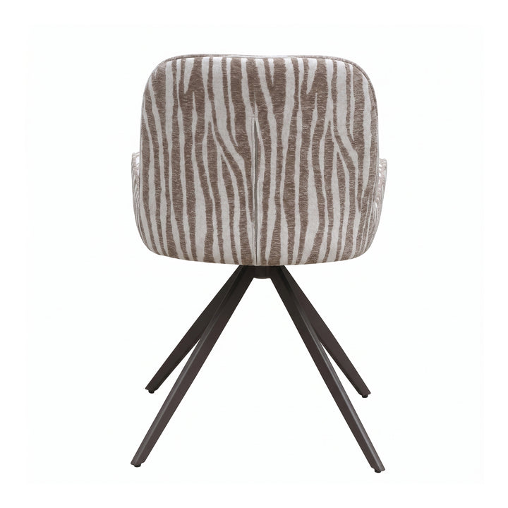 PTMD Leander Eetkamerstoel Zebra Beige (Set van 2)