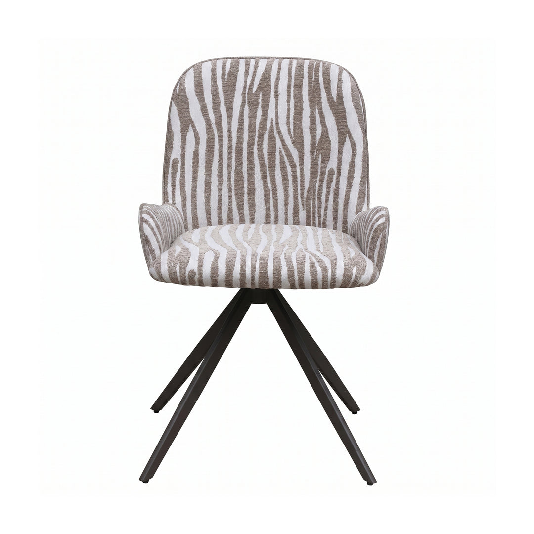 PTMD Leander Eetkamerstoel Zebra Beige (Set van 2)