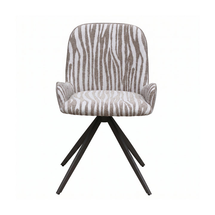 PTMD Leander Eetkamerstoel Zebra Beige (Set van 2)