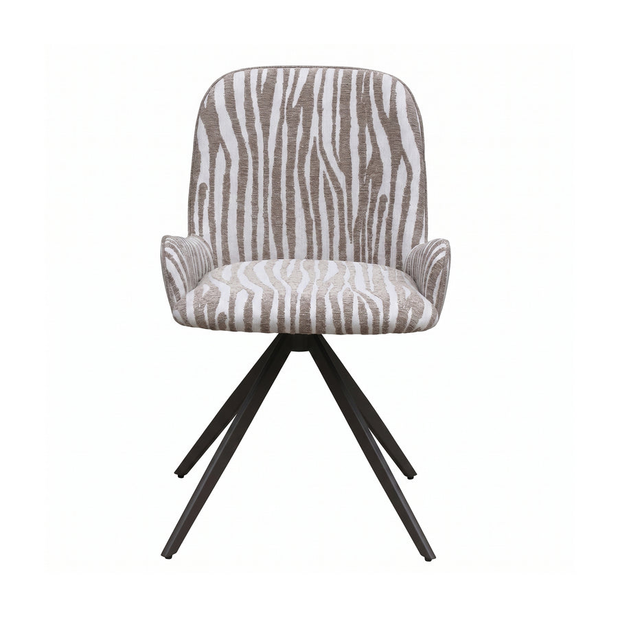 PTMD Leander Eetkamerstoel Zebra Beige (Set van 2)
