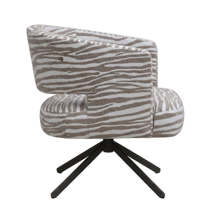 PTMD Baldr Draaistoel Zebra Beige