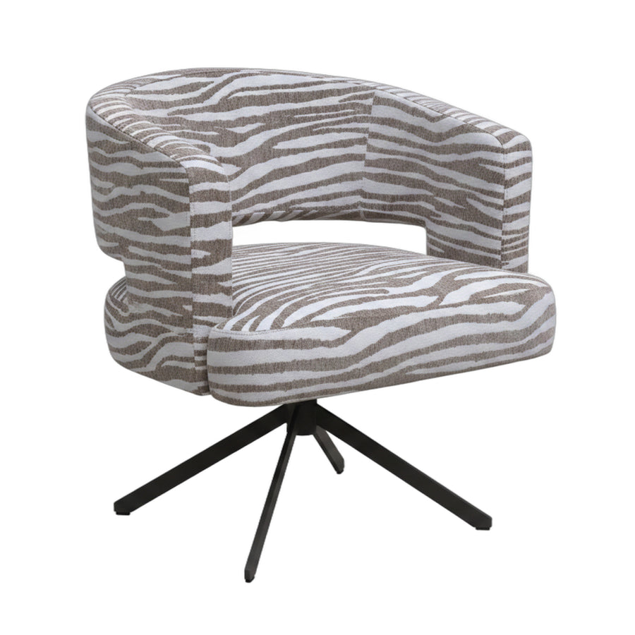 PTMD Baldr Draaistoel Zebra Beige