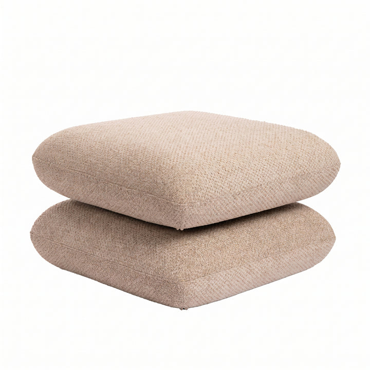 PTMD Aro Pouf Draaibaar – 69×43 cm | Brown, Cream of Taupe Teddy