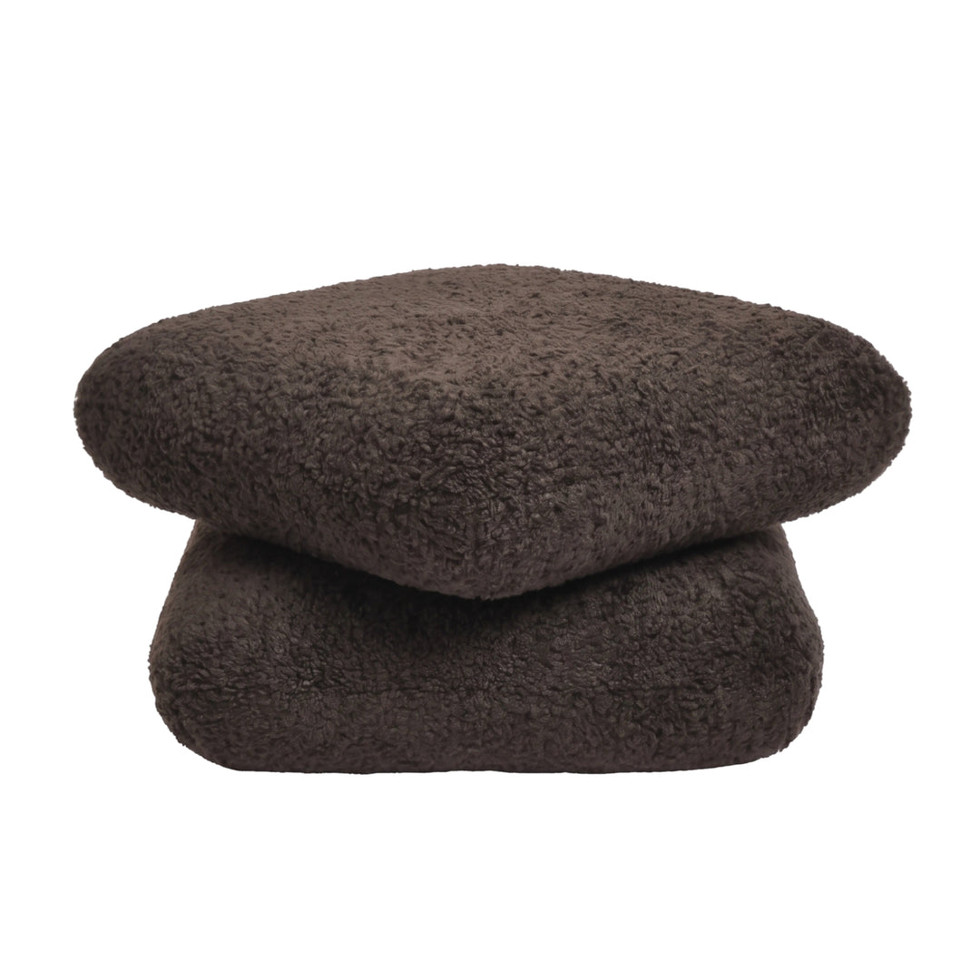 PTMD Aro Pouf Draaibaar – 69×43 cm | Brown, Cream of Taupe Teddy