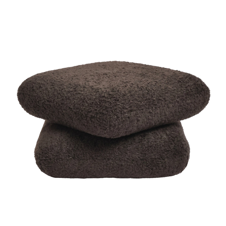 PTMD Aro Pouf Draaibaar – 69×43 cm | Brown, Cream of Taupe Teddy