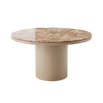 PTMD Lunaro Beige Marmeren Eettafel Rond – ø140 cm | Handgemaakt