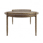 PTMD Dented Beige Marmeren Koffietafel – 85×80 cm | Handgemaakt