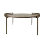 PTMD Dented Beige Marmeren Koffietafel – 85×80 cm | Handgemaakt