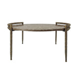 Ronde Salontafel Marmer & Goud Metaal 80 cm – PTMD Dented