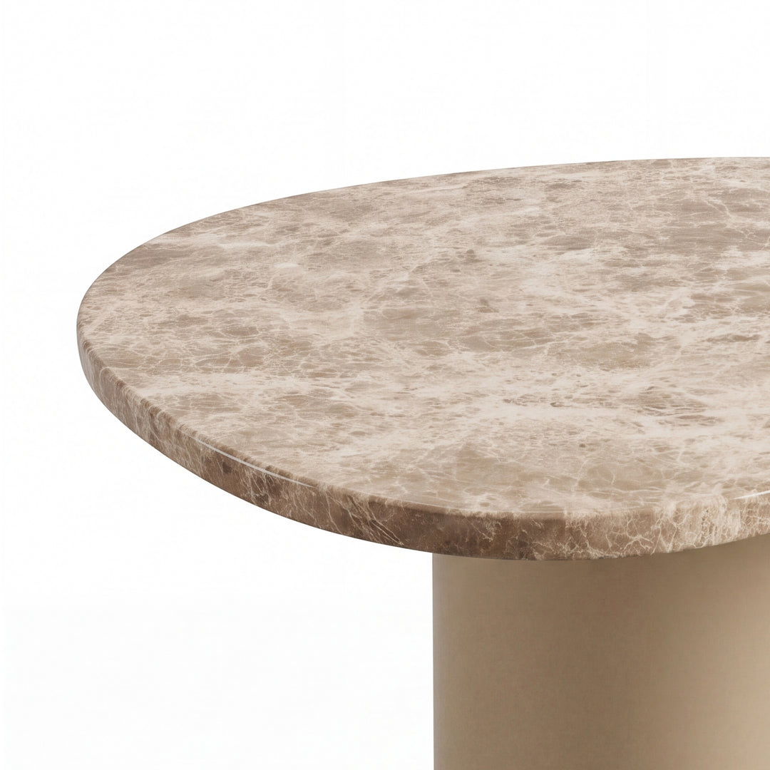PTMD Lunaro Beige Marmeren Salontafel Hoog S – ø45 cm | Handgemaakt