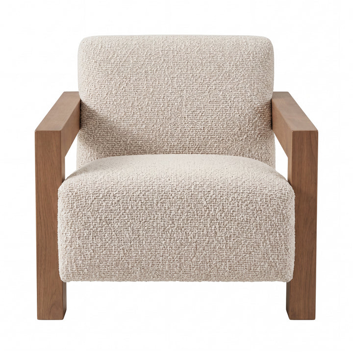 Fauteuil Crème Linnen Look | Rubberhout Frame – PTMD