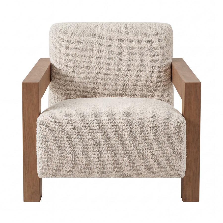 Fauteuil Crème Linnen Look | Rubberhout Frame – PTMD