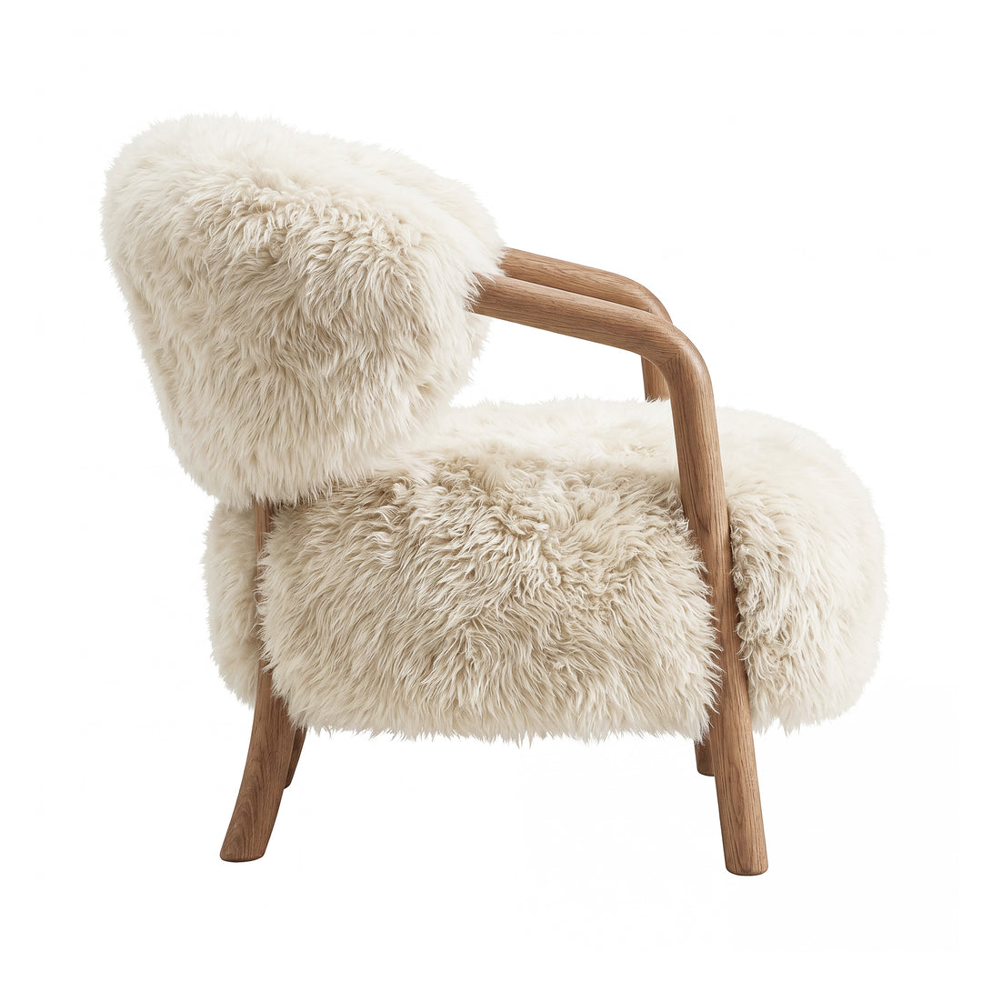 PTMD Avelon Schapenvacht Fauteuil Beige
