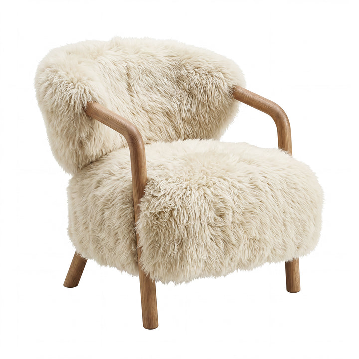 PTMD Avelon Schapenvacht Fauteuil Beige