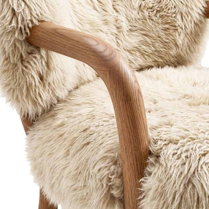 PTMD Avelon Schapenvacht Fauteuil Beige