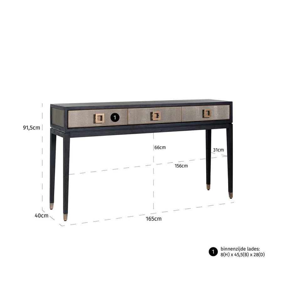 Richmond Wandtafel Bloomville Segrijn met 3 Lades