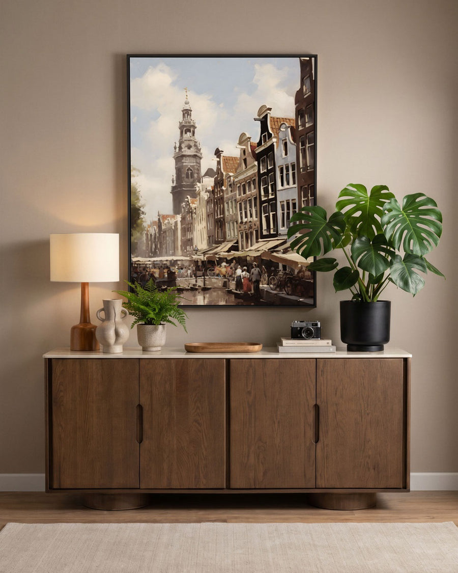 Dressoir Leandro 180 cm – eikenfineer & keramiek