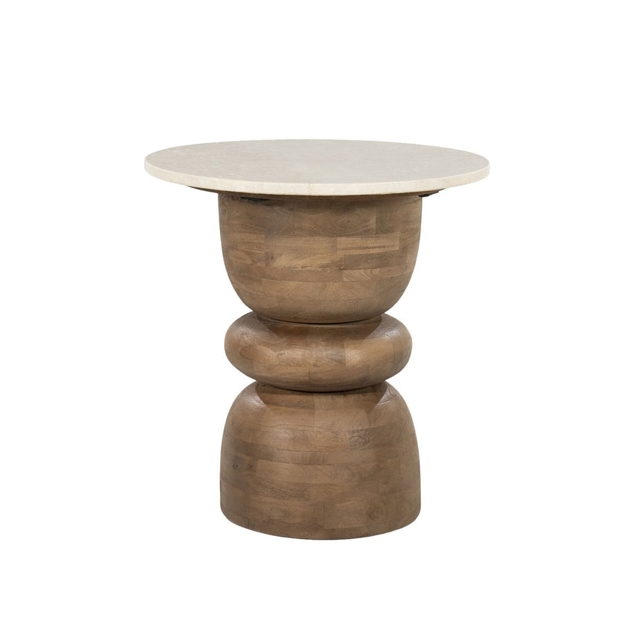 Bijzettafel Pippa – mangohout & Botochino marmer