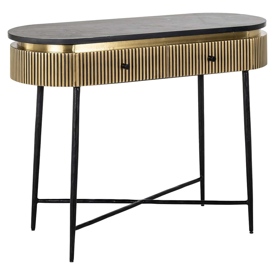 Richmond Wandtafel Ironville Marmer Goud met 2 Lades