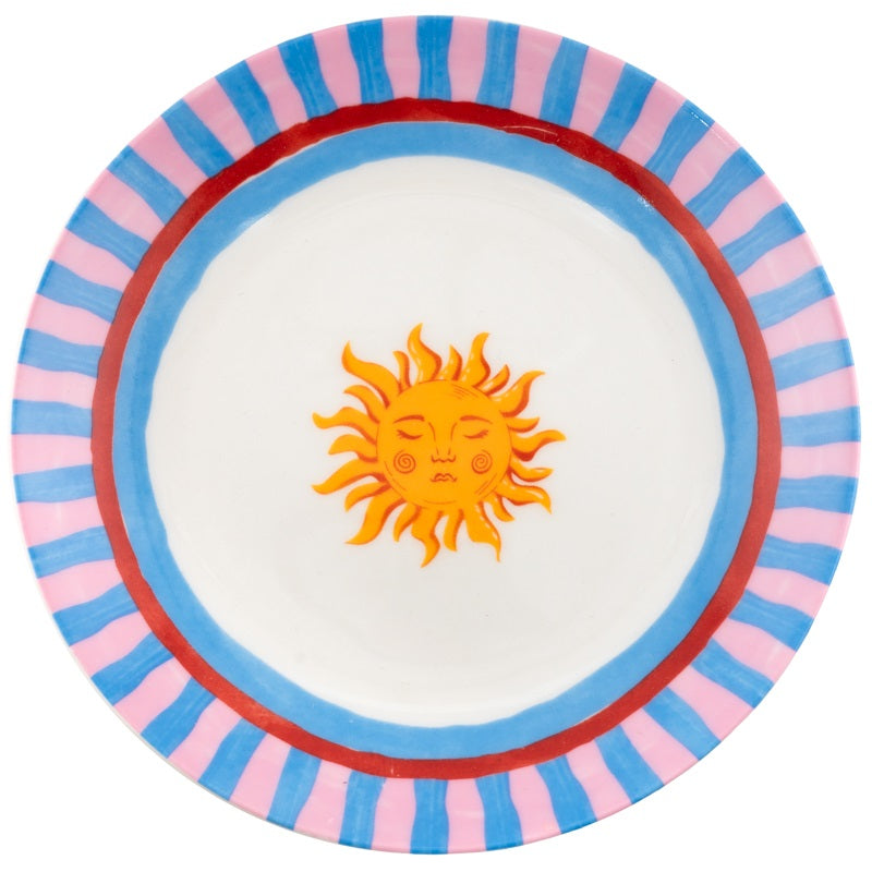 Complete servies set – dinerbord, ontbijtbord, & kom met zonnig design