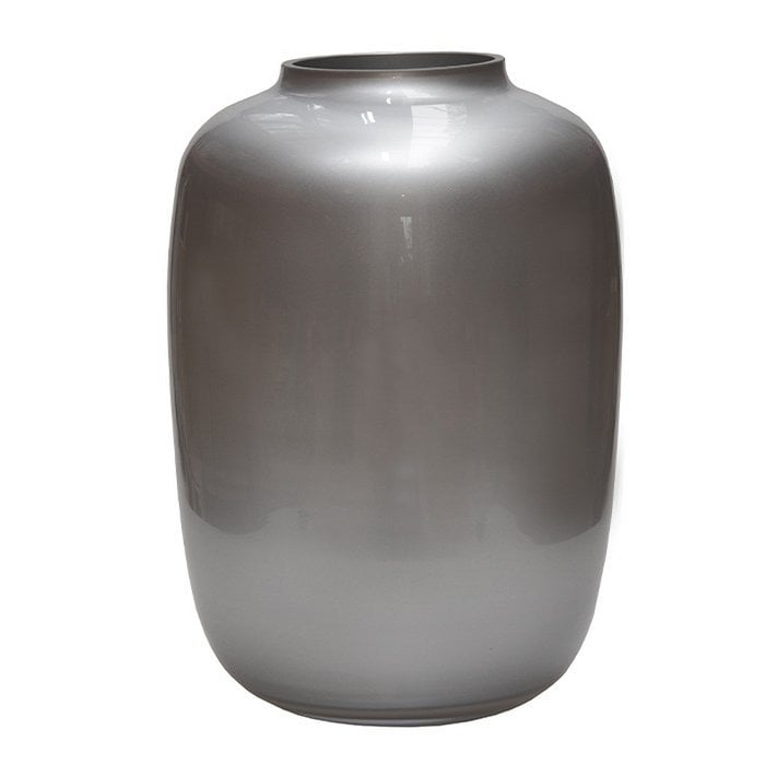 Artic Silver vaas – Mondgeblazen zilveren designvaas van glas