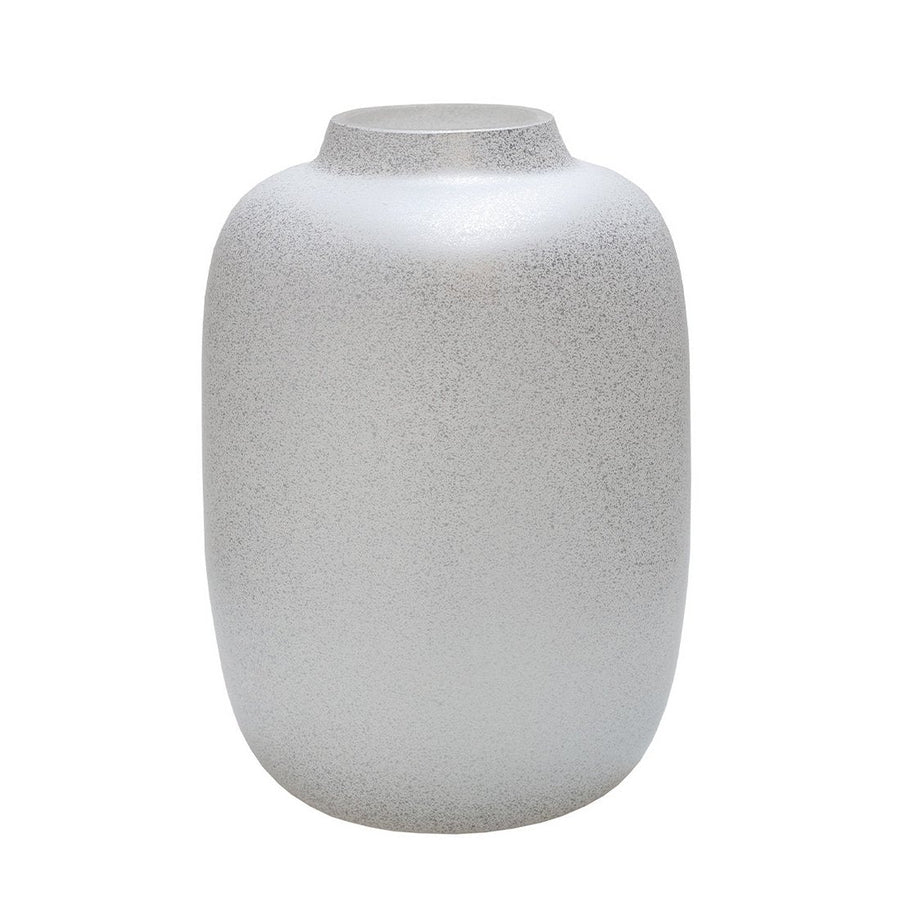 Artic Sparkle Silver vaas – Mondgeblazen zilveren vaas met glitter