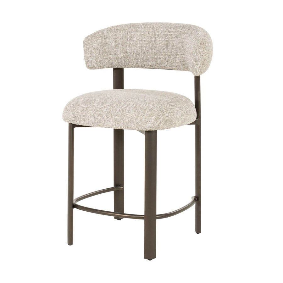 Stoel Bettina – stof, foam & staal taupe Veso