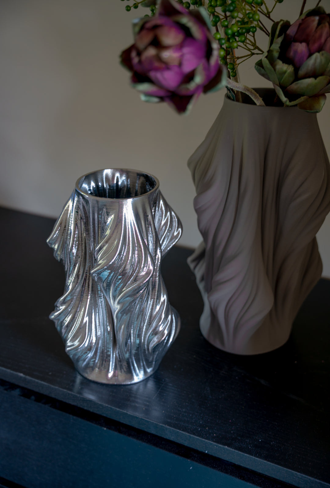 Bloemenvaas twist zilver