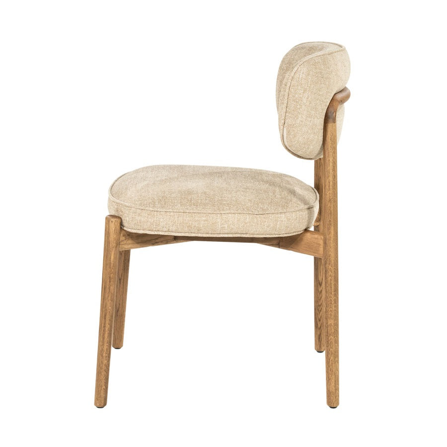 Stoel Rune bruin – stof & eikenhout taupe Serene