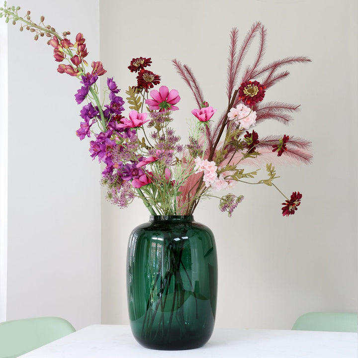 Artic vaas donkergroen – Mondgeblazen glazen designvaas 35 cm