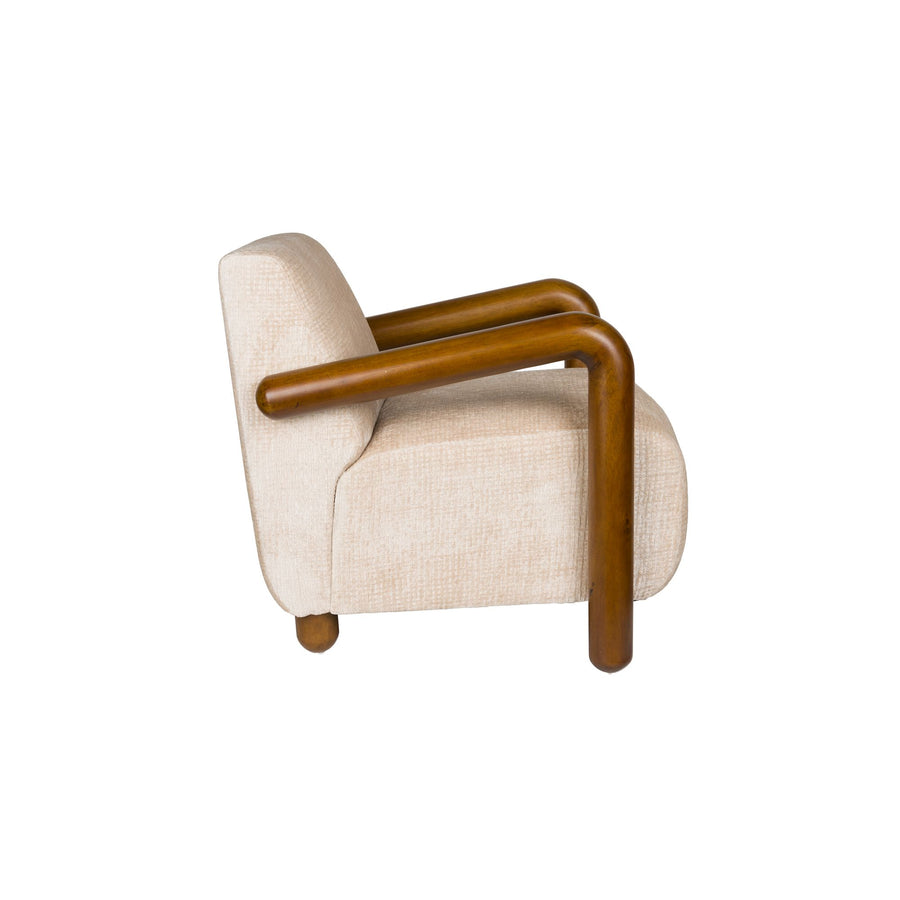 Detail van de bekleding van de Robinson fauteuil