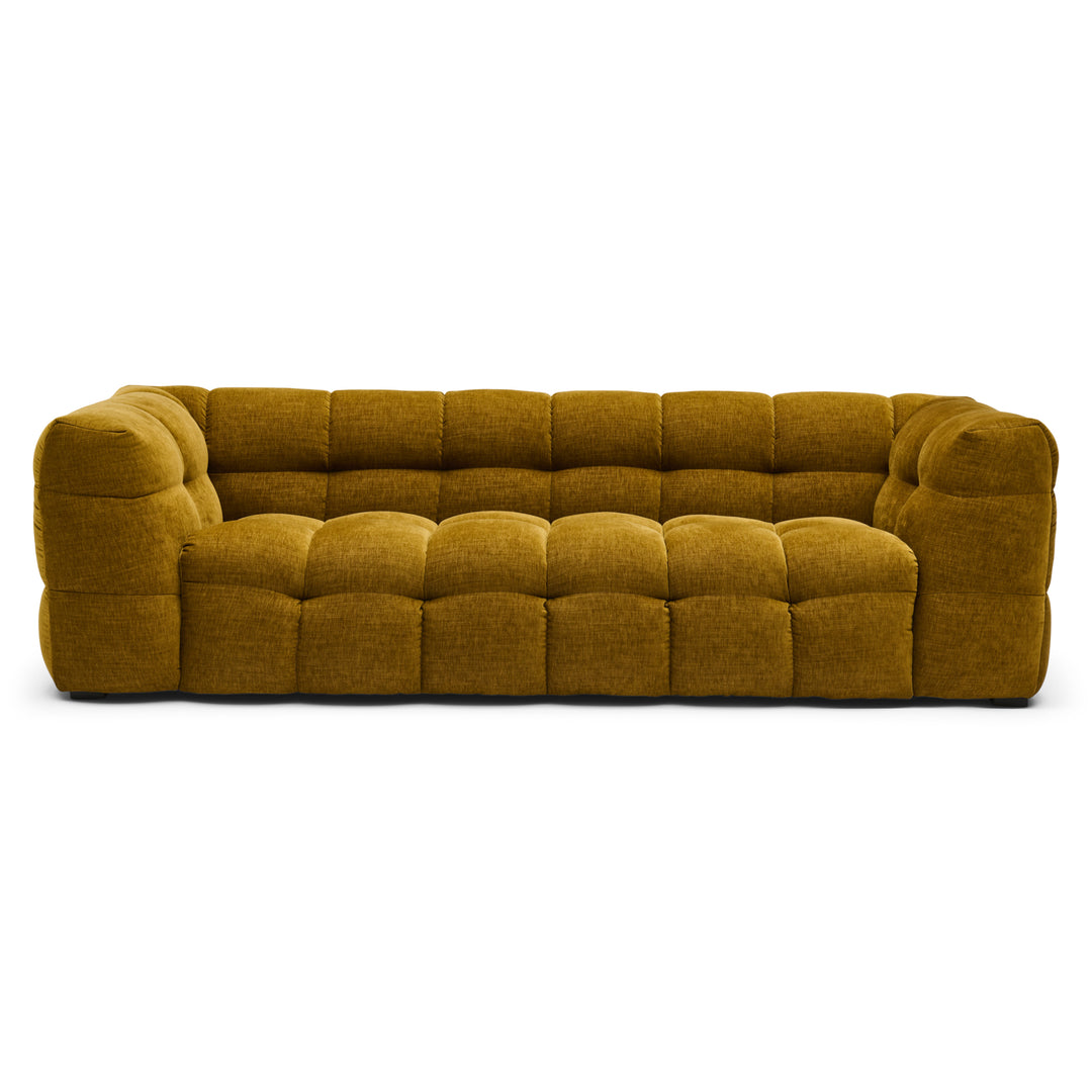 3-Zitsbank Curry Geel – Luxe Bubbel Designbank