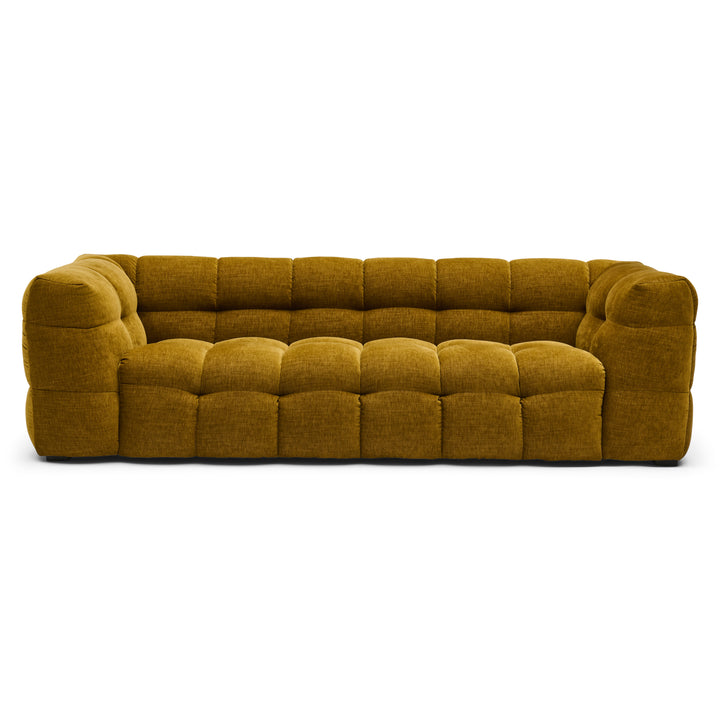 3-Zitsbank Curry Geel – Luxe Bubbel Designbank