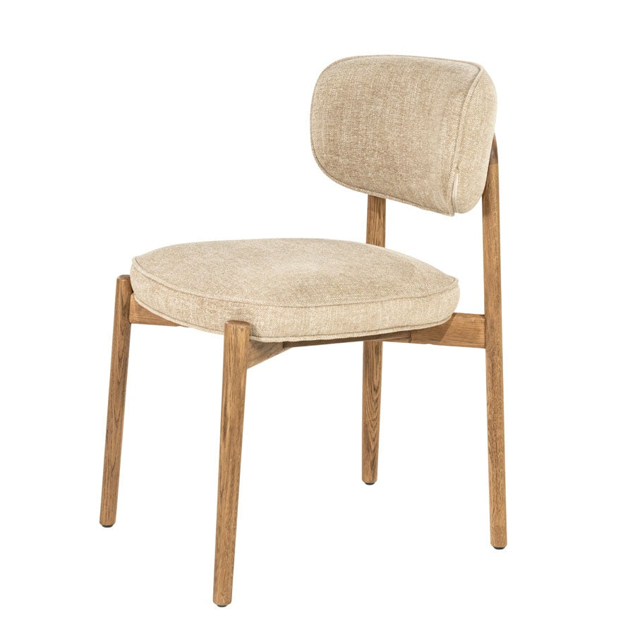 Stoel Rune bruin – stof & eikenhout taupe Serene