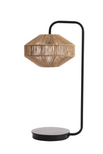 Light & Living Tafellamp Lyra Naturel+Mat Zwart Ø26x60 cm
