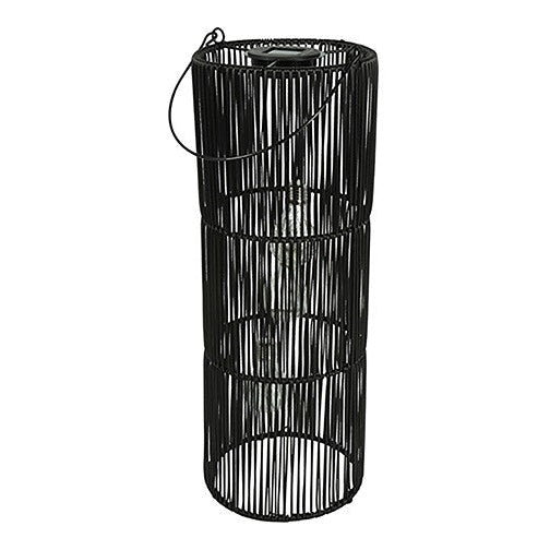Solar Windlicht Okora – Rotan Look met Warm Licht – Zwart