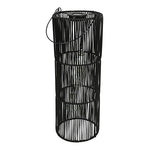Solar Windlicht Okora – Rotan Look met Warm Licht – Zwart