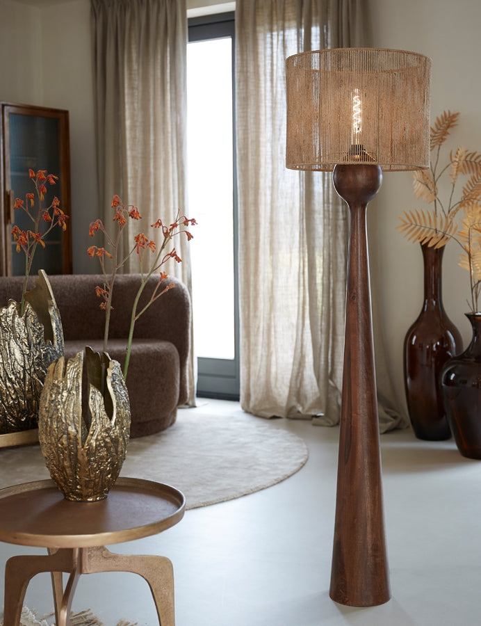 Light & Living Vloerlamp Festina Mangohout 125cm