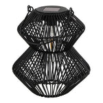 Solar Windlicht Okora – Rotan Look met Warm Licht – Zwart