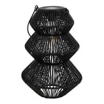 Solar Windlicht Okora – Rotan Look met Warm Licht – Zwart