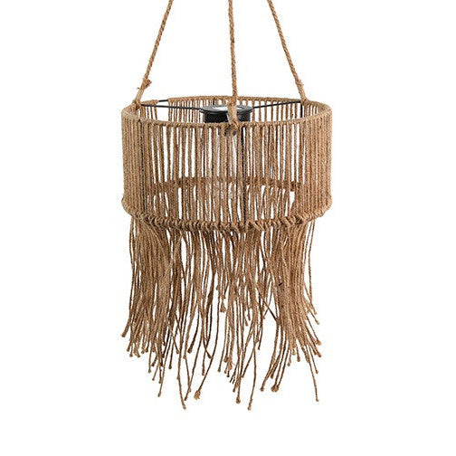 Solar Hanglamp Jans– Rotan Look met Franjes
