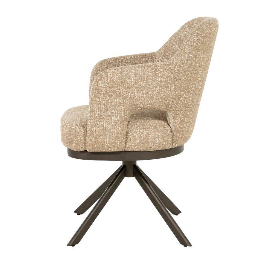 Stoel Amelie – stof, metaal & foam taupe Punto