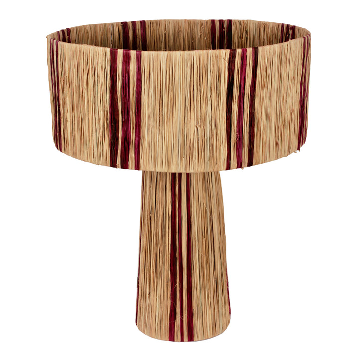 Rotan raffia lamp Stripe Paars – Handgemaakt in Indonesië – Ø50,5 cm